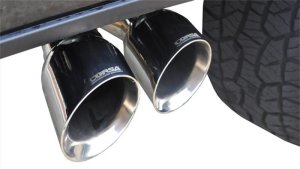 Ford F-150 Performance Exhaust - Single Side Exit - CORSA Performance - Cat Back Sport + Dual 4in Tips - Polished - `15-`20